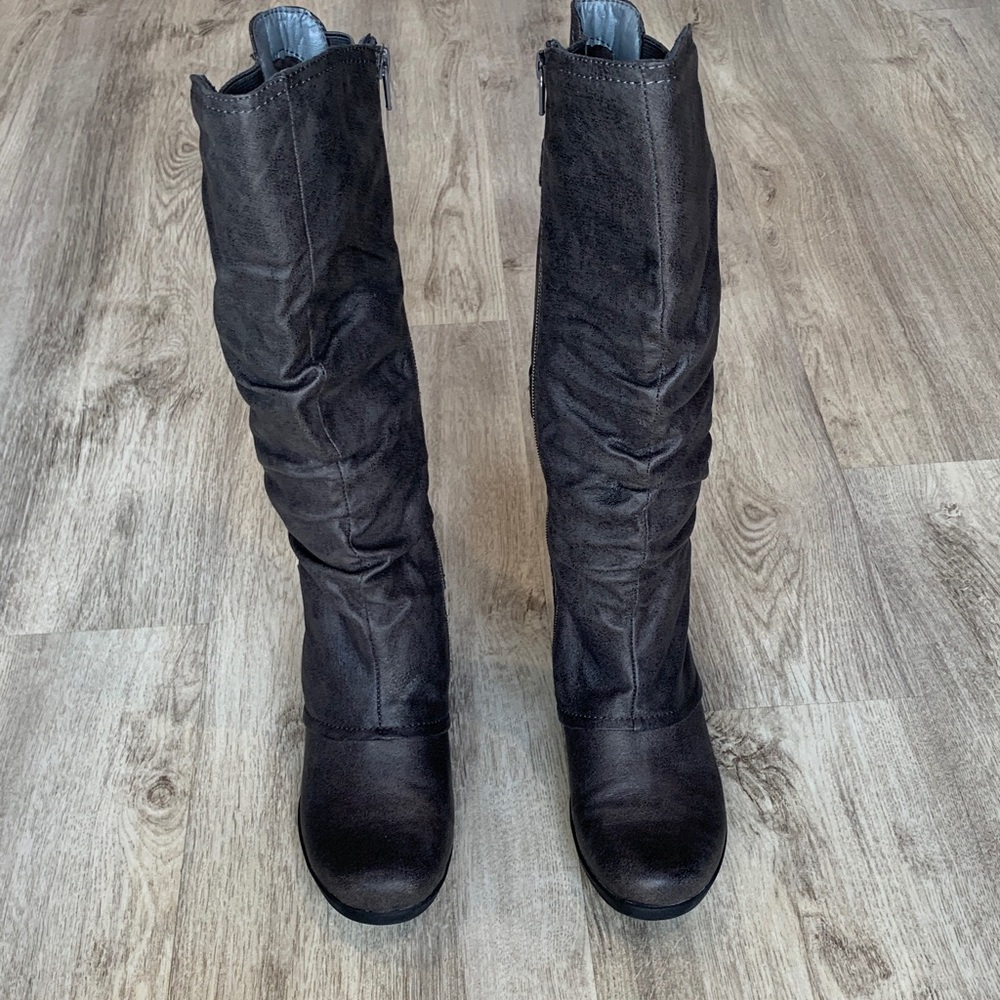 BareTraps Dark Gray Over the Knee Boots - Picture 7 of 16